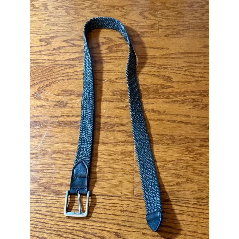 Tommy Bahama Men's Stretch Braided Reversible Belt Black/Grey M/L